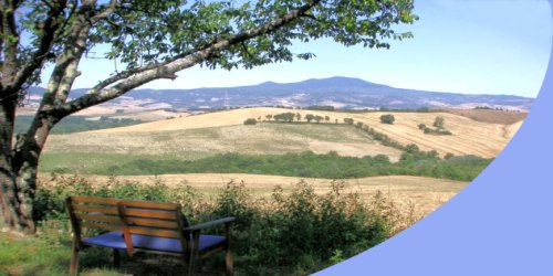 Blick auf die Landschaft an der Via Cassia